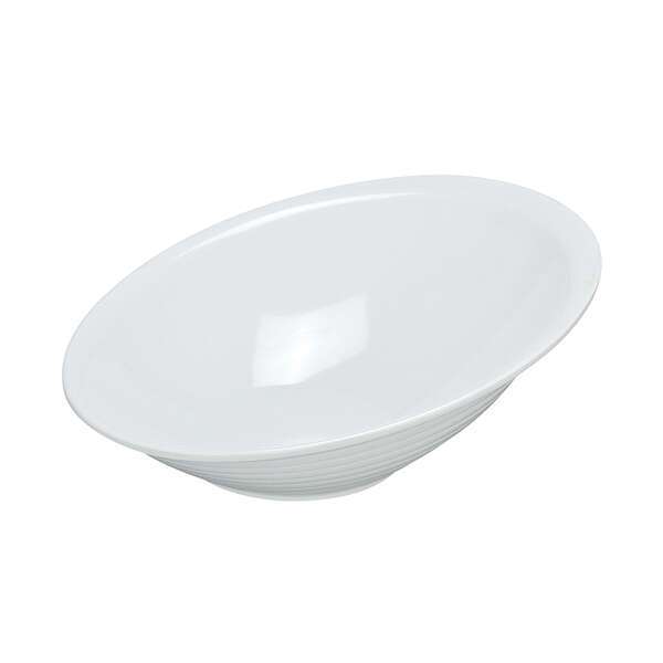 Yanco CAT-1273 4.5 Qt 15x12.5x5-Inch Catering Melamine Oval White Sheer Bowl, 6/CS