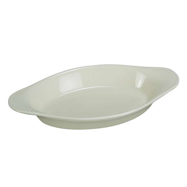 Yanco CO-8-W 8 Oz 8.5x4.25x1.125-Inch Porcelain White Welsh Rabbit Oval Dish, 36/CS