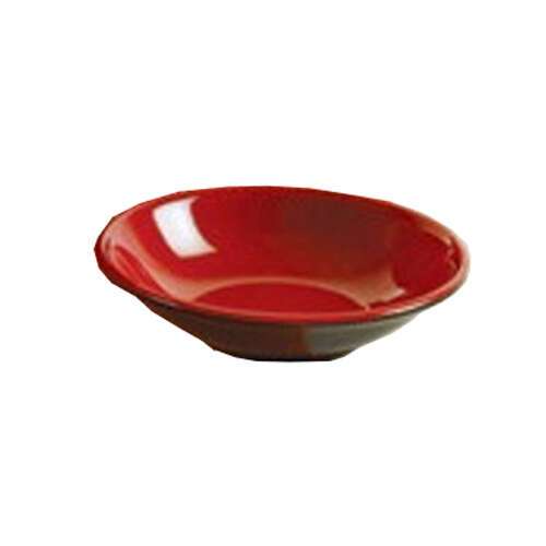 Yanco CR-1028 3 Oz Black&Red Melamine Round Sauce Dish, 72/CS