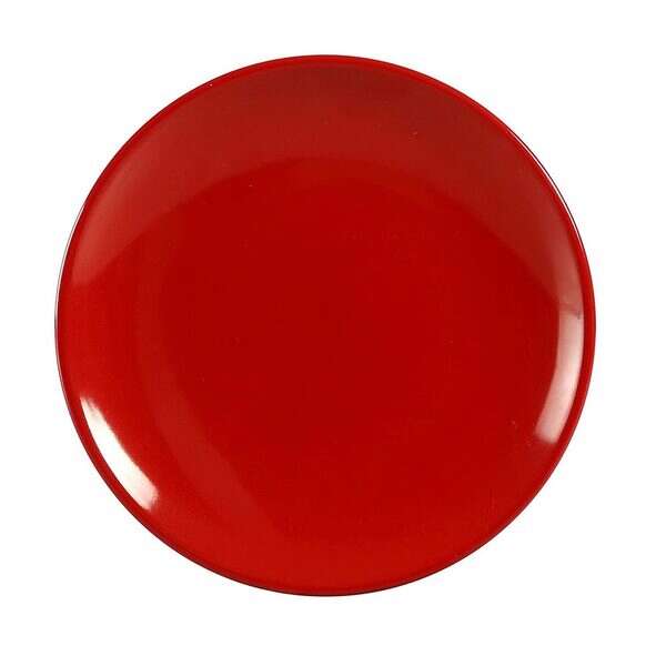 Yanco CR-1309 9-Inch Black&Red Melamine Round Plate, 24/CS
