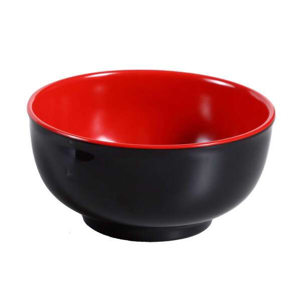 Yanco CR-3006, 10 Oz Black with Red Melamine Bowl, 48/CS
