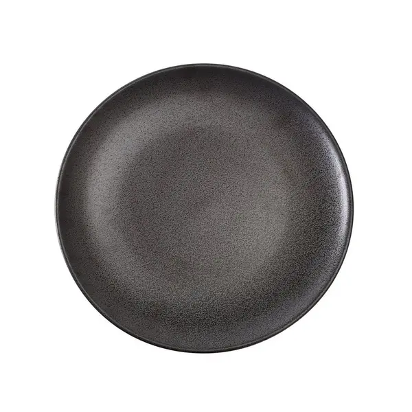 Yanco DB-110 10.5x1.125-Inch Porcelain Diamond Black Coupe Shape Round Plate, DZ