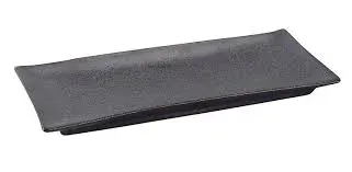 Yanco DB-411 10.5x4.375x1-Inch Porcelain Diamond Black Rectangular Plate, 24/CS