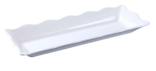Yanco DC-6117W 17.5x6.75x2-Inch Deli Scallop Edged White Melamine Display Tray, 6/CS