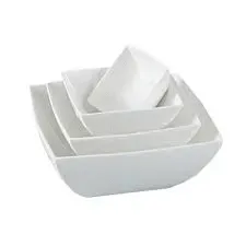 Yanco FU-004 8 Oz 4x1.75H-Inch Porcelain Fuji Square Bowl, 36/CS