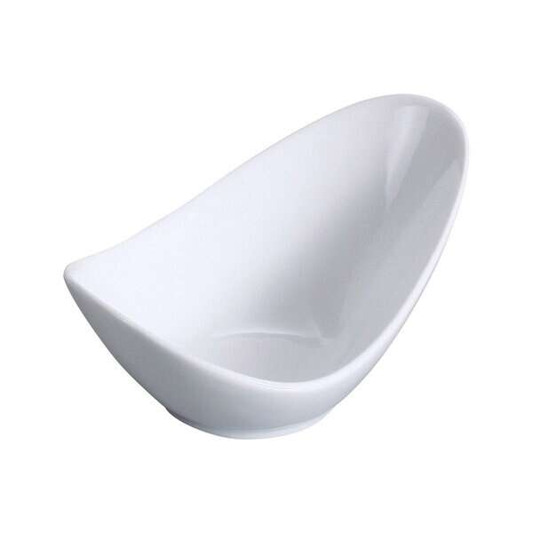 Yanco FU-504 2 Oz 4x2-Inch Porcelain Fuji Bone White Oval Fortune Bowl, 48/CS