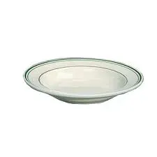 Yanco GB-105 16 Oz 10.5-Inch Porcelain Green Band Deep Pasta Bowl 1.75-Inch Porcelain Deep, DZ