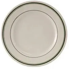 Yanco GB-21 12-Inch Porcelain Green Band Plate, DZ