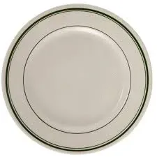 Yanco GB-22 8.375-Inch Porcelain Green Band Plate, 36/CS