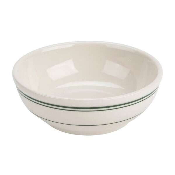 Yanco GB-24 10 Oz 5.25-Inch Porcelain Green Band Nappie, 36/CS