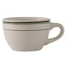 Yanco GB-37 8 Oz 3.5-Inch Porcelain Green Band Short Cup, 36/CS