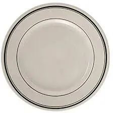 Yanco GB-7 7.125-Inch Porcelain Green Band Plate, 36/CS