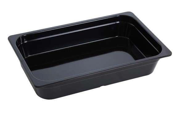 Yanco GN-121BK 8L GN Pan 20.87x 12.8x 3.94-Inch Rectangular Black Melamine 1/1 Pan, 3/CS