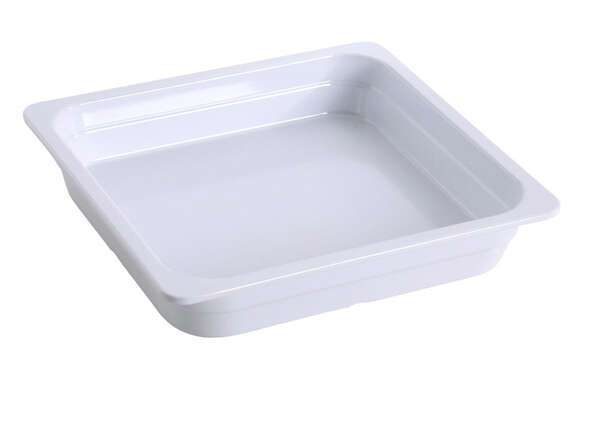 Yanco GN-313 13.94x 12.8x 2.56-Inch GN Pan Rectangular White Melamine 2/3 Pan, 6/CS