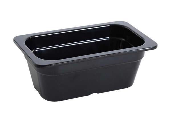 Yanco GN-611BK 1.5L GN Pan 10.43x 6.38x 3.94-Inch Rectangular Black Melamine 1/4 Pan, 6/CS