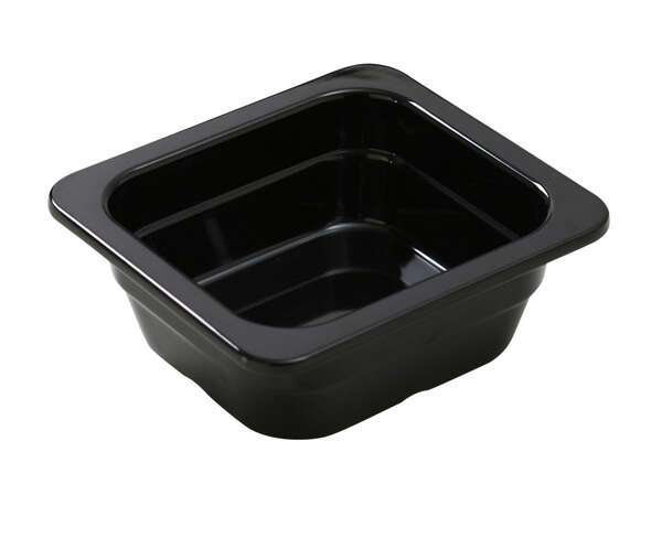 Yanco GN-706BK 6.93x 6.38-Inch 2.56-Inch GN Pan Rectangular Black Melamine 1/6 Pan, 6/CS