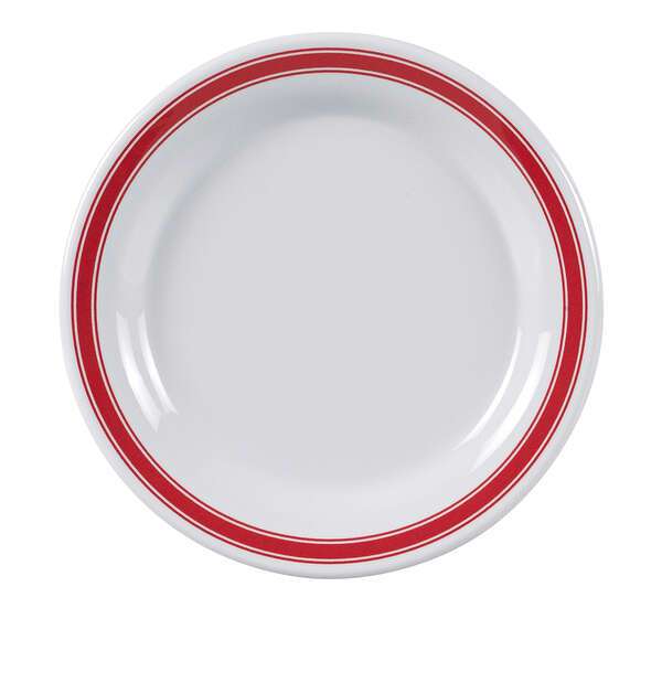 Yanco HS-106 6.5-Inch Houston Melamine Round White Plate, 48/CS