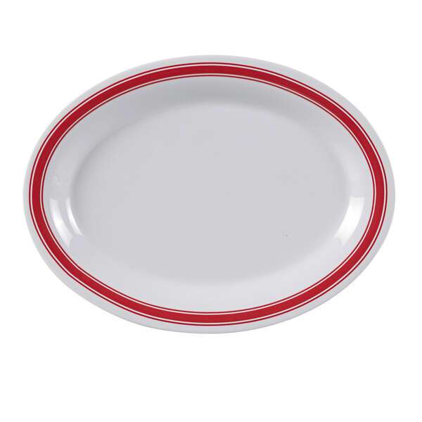 Yanco HS-213 13.5x10.5-Inch Houston Melamine Oval White Platter, DZ