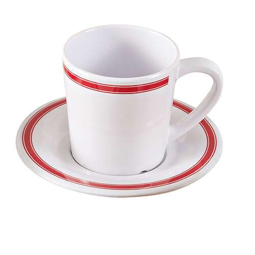 Yanco HS-9018 7 Oz Houston Melamine Round White Cup/Mug, 48/CS