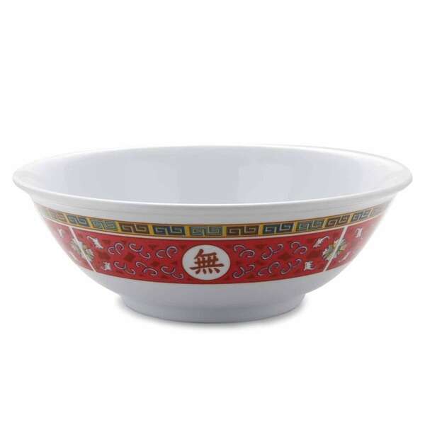 Yanco LG-5060 34 Oz Longevity Asian Style Melamine White Round Bowl, 48/CS