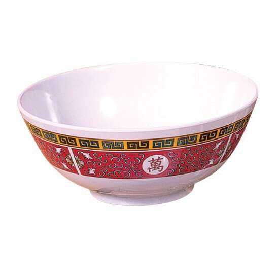 Yanco LG-5206 26 Oz Longevity Asian Style Melamine White Round Noodle Bowl, 48/CS (Discontinued)