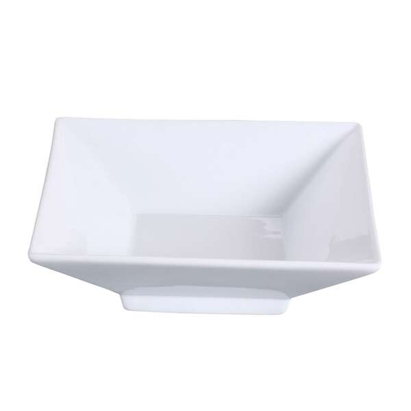 Yanco LK-408 28 Oz 8.5-Inch Lion King Porcelain Square Super White Dish With Foot, DZ