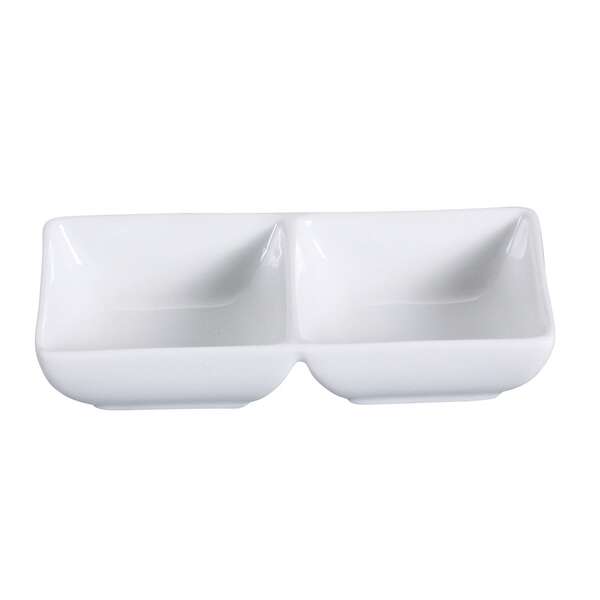 Yanco LK-505 2 Oz Each 5.5x2.75-Inch Lion King Porcelain Round Super White Double Dish, 36/CS