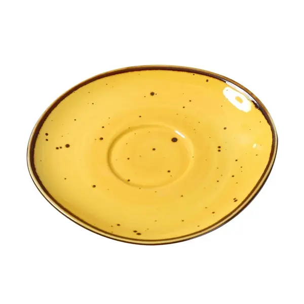 Yanco LY-002YL 6.5x0.75-Inch Lyon Yellow Porcelain Round Yellow Saucer, 36/CS