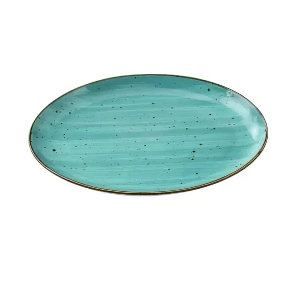 Yanco LY-2110TQ, 10x7x1-Inch Lyon-Turquoise Coupe Platter, 24/Pack