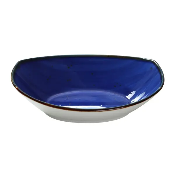 Yanco LY-409BU 20 Oz 9x6.25x2.375-Inch Lyon Blue Porcelain Oval Blue Bowl, DZ