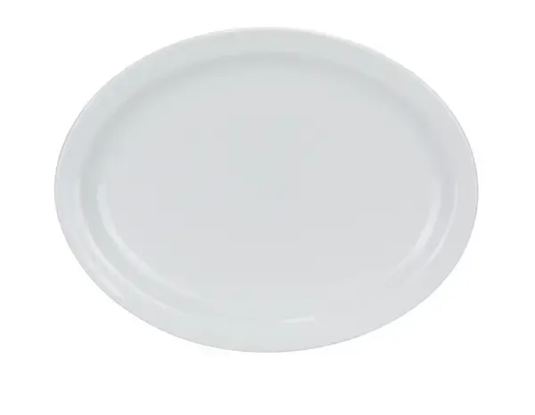 Yanco MA-13 11.5x9.5-Inch Mayor Porcelain Round White Platter With Narrow Rim, DZ