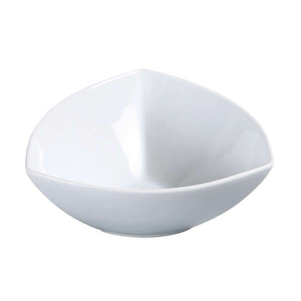 Yanco ML-507 24 Oz 7-Inch Mainland Porcelain Triangle White Bowl, 24/CS