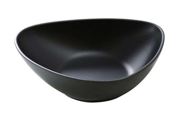 Yanco MO-209BK 9x7x2.5-Inch Moderne Melamine Black Triangle Deep Plate, 24/CS