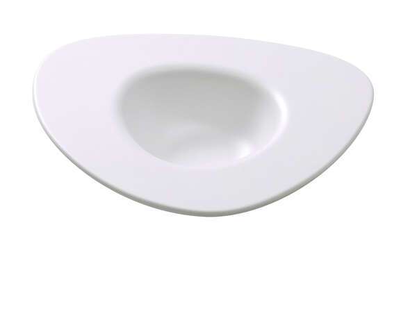 Yanco MO-410 10 Oz Moderne Melamine White Triangle Deep Dessert Plate, 24/CS