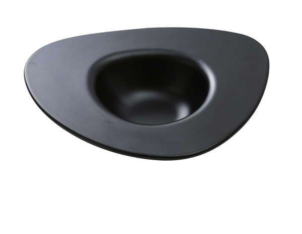 Yanco MO-410BK 10 Oz Moderne Melamine Black Triangle Deep Dessert Plate, 24/CS