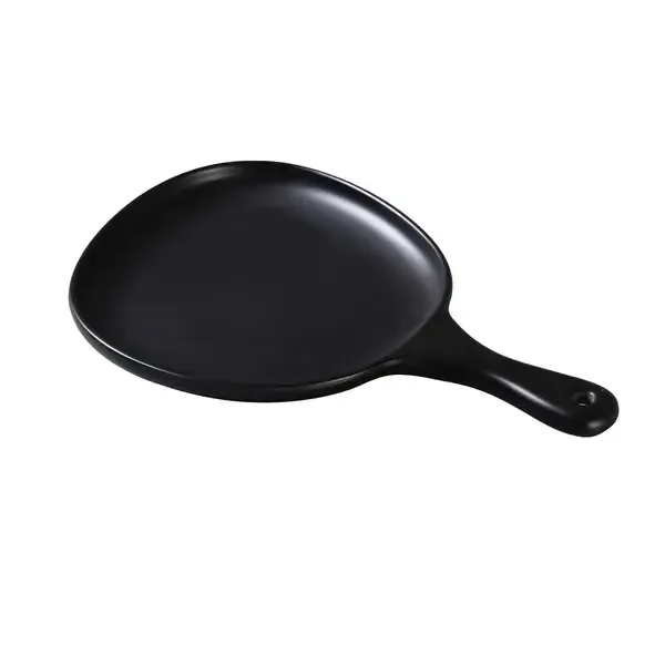 Yanco MO-810BK, 12x8x1-Inch Moderne Pan Plate with Handle Black, 12/Pack