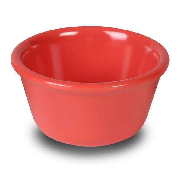 Yanco NC-536RD 2 Oz Milestone Melamine Smooth Orange Red Ramekin, 72/CS