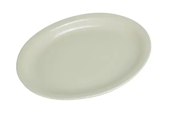 Yanco NR-13 11.5x9.25-Inch Normandy Melamine Round American White Platter With Narrow Rim, DZ