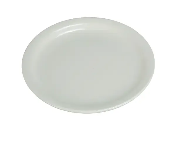 Yanco NR-16 10.5-Inch Normandy Melamine Round American White Plate With Narrow Rim, DZ