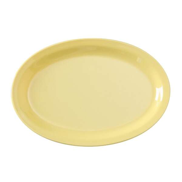 Yanco NS-513Y 13x8.5-Inch Nessico Melamine Oval Yellow Platter With Narrow Rim, DZ