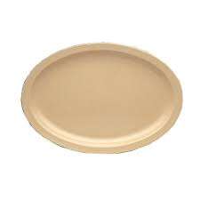 Yanco NS-515T 13.25x9.5-Inch Nessico Melamine Oval Tan Platter With Narrow Rim, DZ