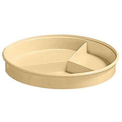 Yanco NS-608-1T 8.25-Inch Nessico Melamine Deep Round Divided Tan Server With Lid, DZ