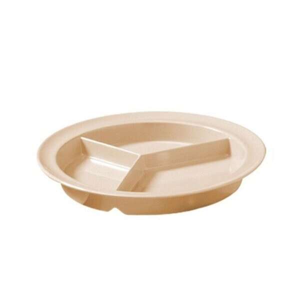 Yanco NS-701T 8.75-Inch Nessico Melamine Deep Round Tan 3-Compartment Plate, 24/CS