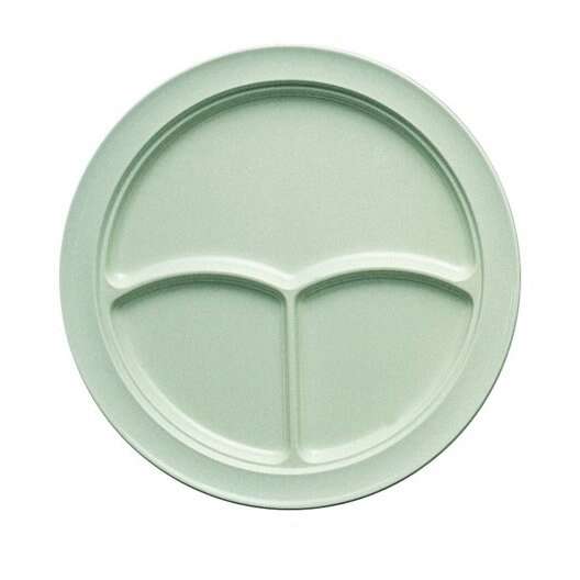 Yanco NS-703G 10.25-Inch Nessico Melamine Deep Round Green 3-Compartment Plate, 24/CS