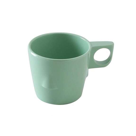 Yanco NS-9011G 8 Oz 3-Inch Nessico Melamine Deep Round Green Stackable Bulbous Cup, 48/CS