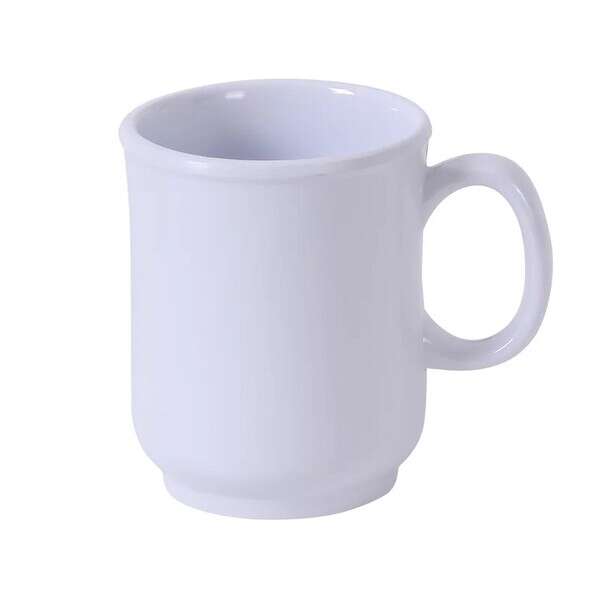 Yanco NS-901W 8 Oz 3x3.625-Inch Nessico Melamine White Bulbous Mug, 48/CS