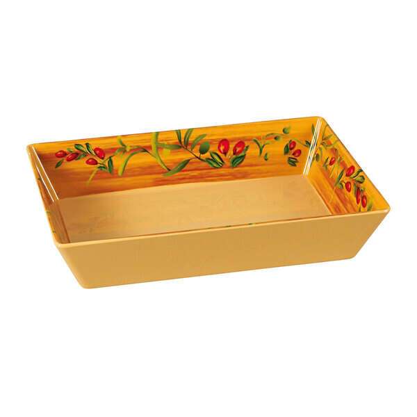 Yanco OL-618 17.75x11.75x2.5-Inch Olive Melamine Rectangular White Tray, 6/CS