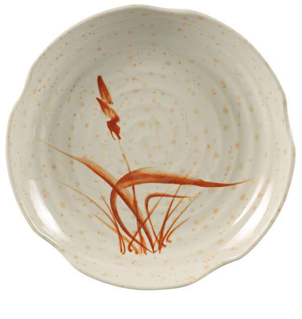 Yanco OR-1808 8.25-Inch Orchis Melamine Lotus Shape Gold Plate, 24/CS