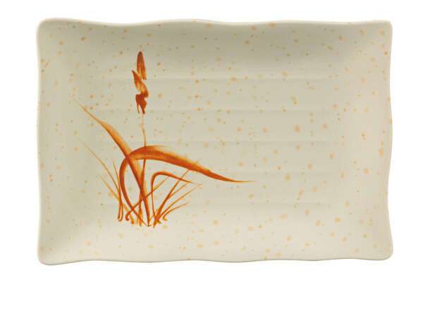 Yanco OR-2414 13x9-Inch Orchis Melamine Rectangular Gold Ripple, 36/CS