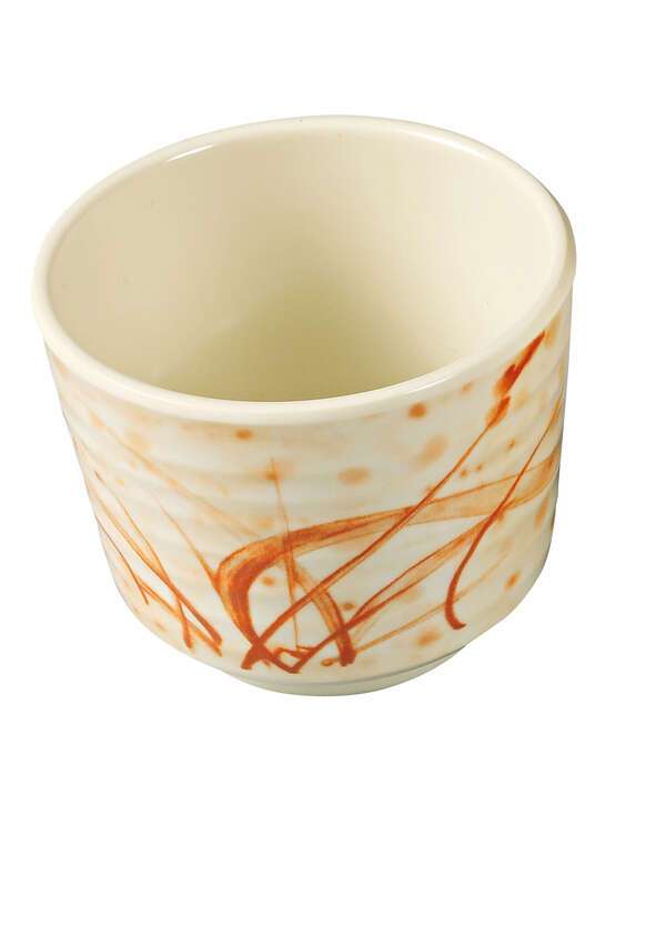 Yanco OR-9302 8 Oz 3.5x2.5-Inch Orchis Melamine Round Gold Tea Cup, 48/CS